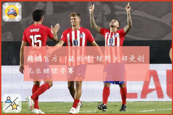 鹈鹕官方：赫伯特-琼斯头部受创 无法继续参赛